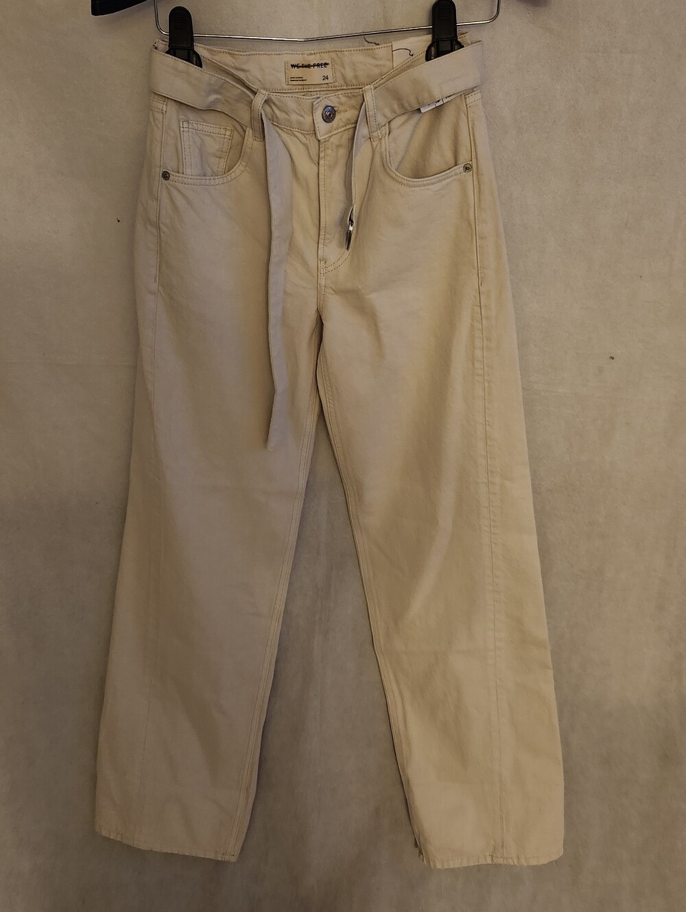We The Free By Free People East Bay Cuffed Straight Denim Sz 24